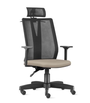 Cadeira Presidente Addit Ergonômica NR17 com Apoio de Cabeça, Back System e Base Metálica – Frisokar