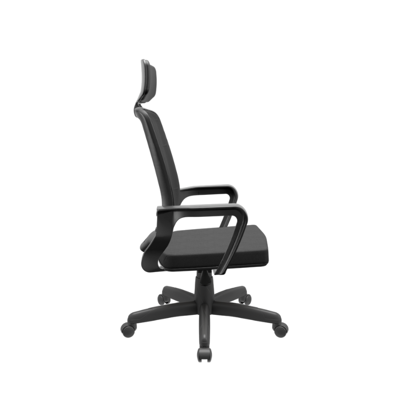 Cadeira Presidente Adrix Relax com Apoio de Cabeça, Braços Fixos e Base Standard – Plaxmetal