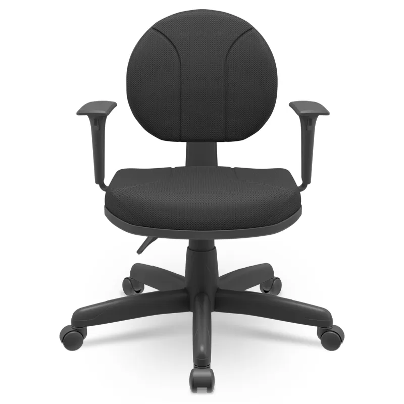 Cadeira Executiva Operativa Ergonômica NR17 com Back System, Braços Reguláveis e Tecido Poliéster Preto – Plaxmetal