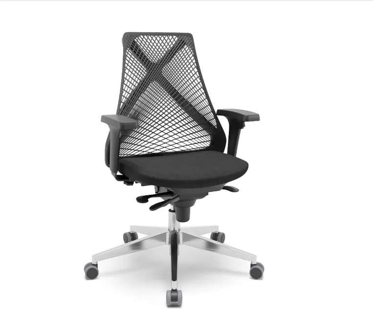 Poltrona Presidente Bix X+ Ergonômica NR17 com Encosto em Elastômero e Apoio Lombar Integrado – Plaxmetal