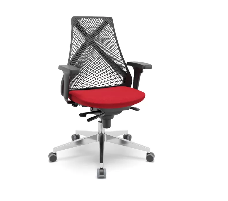 Poltrona Presidente Bix X+ Ergonômica NR17 com Encosto em Elastômero e Apoio Lombar Integrado – Plaxmetal