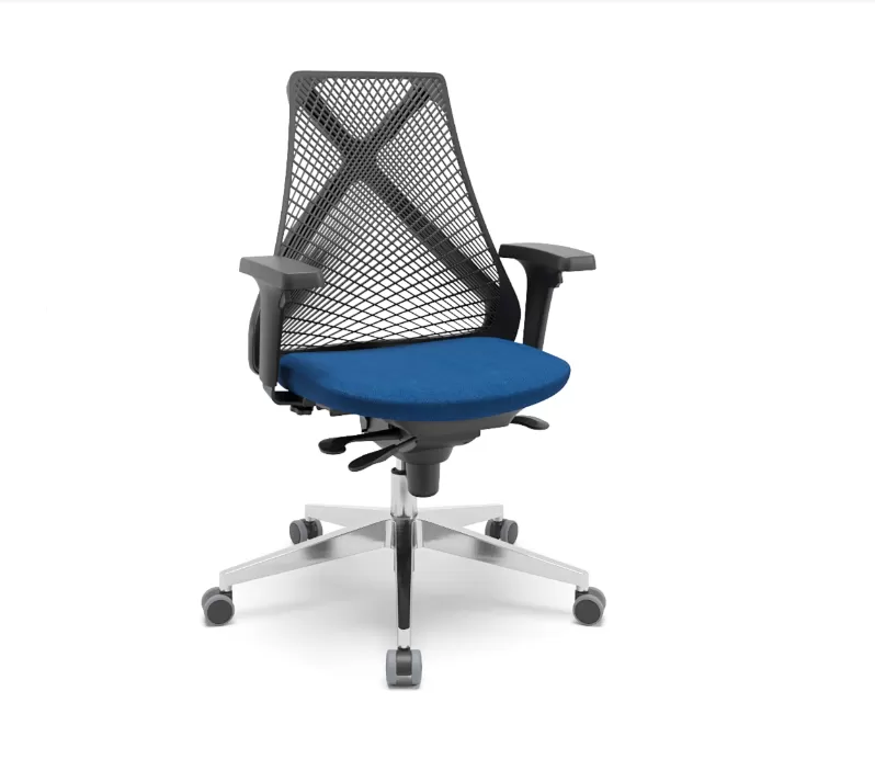 Poltrona Presidente Bix X+ Ergonômica NR17 com Encosto em Elastômero e Apoio Lombar Integrado – Plaxmetal