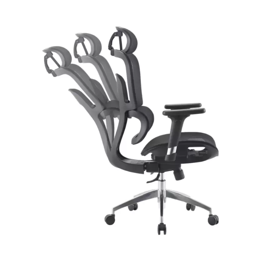 Cadeira Presidente Tribeca Ergonômica NR17 com Slide de Assento, Braços 3D e Apoio de Cabeça – Preto – Fratini