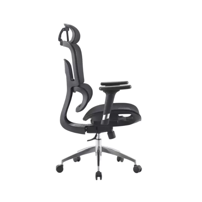 Cadeira Presidente Tribeca Ergonômica NR17 com Slide de Assento, Braços 3D e Apoio de Cabeça – Preto – Fratini