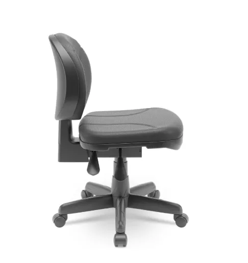 Cadeira Executiva Operativa Ergonômica NR17 sem Braços, Back System e Vinil Preto – Plaxmetal