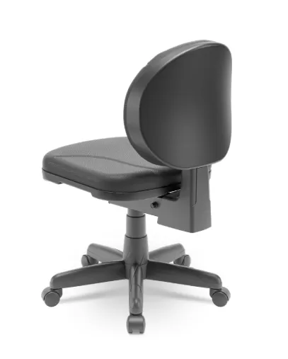 Cadeira Executiva Operativa Ergonômica NR17 sem Braços, Back System e Vinil Preto – Plaxmetal
