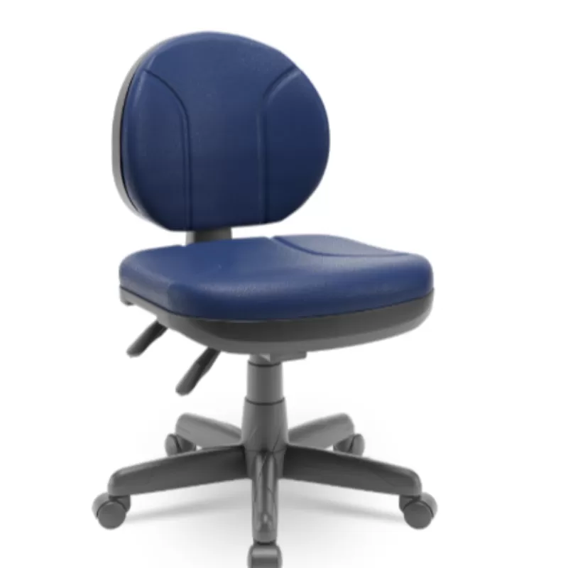 Cadeira Executiva Operativa Ergonômica NR17 sem Braços, Back System e Vinil Preto – Plaxmetal