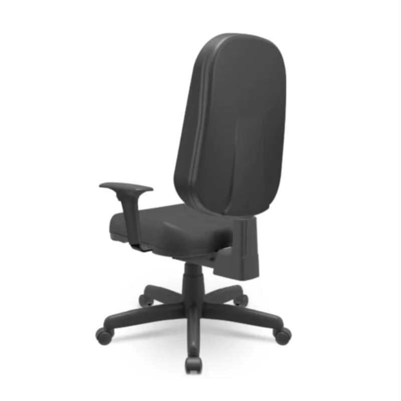 Poltrona Presidente Operativa Ergonômica NR17 com Braços Reguláveis e Revestimento Sintético Preto – Plaxmetal