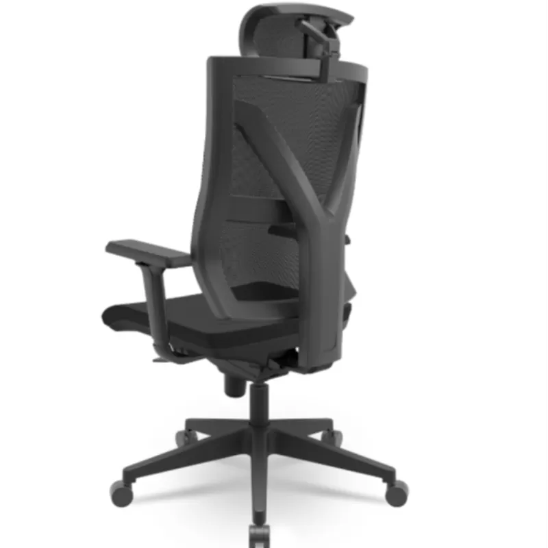 Poltrona Presidente Darix X+ Ergonômica NR17 com Mecanismo Sincron, Assento Sintético Preto e Apoio de Cabeça – Plaxmetal