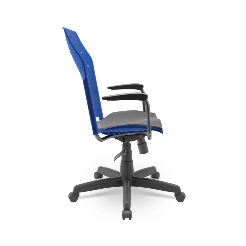 Cadeira Ergoplax Presidente Azul com Braços Fixos e Mecanismo Relaxplax – Plaxmetal