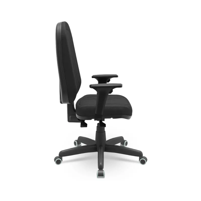 Cadeira Premium Presidente Preta com Backplax e Braços Reguláveis – Plaxmetal