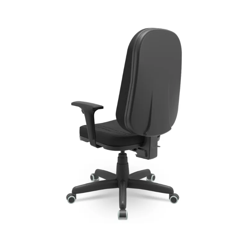 Cadeira Premium Presidente Preta com Backplax e Braços Reguláveis – Plaxmetal