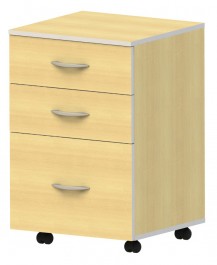 Gaveteiro Volante Misto Uno 2 Gavetas + 1 Gavetão para Pasta Suspensa com Chave 0,36 x 0,45 x 0,67 m – 15 mm – Marzo