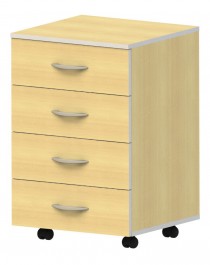 Gaveteiro Volante Uno 4 Gavetas com Chave 0,36 x 0,45 x 0,67 m – 15 mm – Marzo