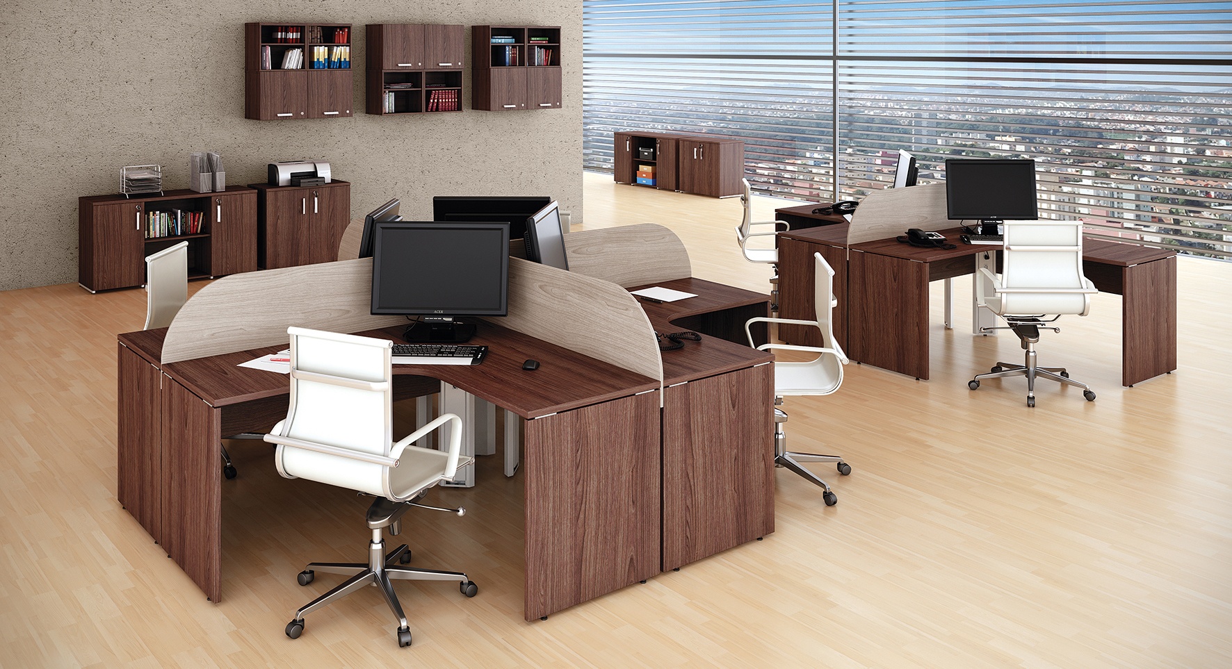 Mesa de Reunião Redonda Prima Clean 1,00 x 0,74 m – 25 mm – Marzo