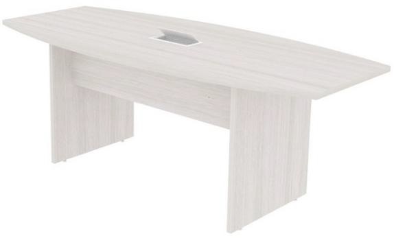 Mesa de Reunião Semi-Oval Prima Clean 1,60 x 0,90 x 0,74 m com Caixa de Tomada – 25 mm – Marzo