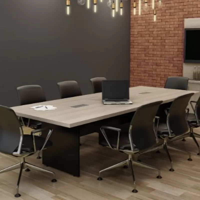 Mesa de Reunião Retangular Bipartida Prima Impact 3,00 x 1,20 m com 2 Caixas de Tomadas