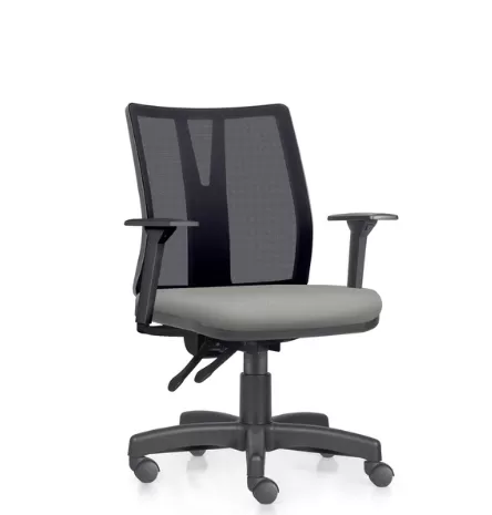 Cadeira Diretor Addit Back System com Base em Nylon, Rodízios em PU e Braços Reguláveis – Frisokar
