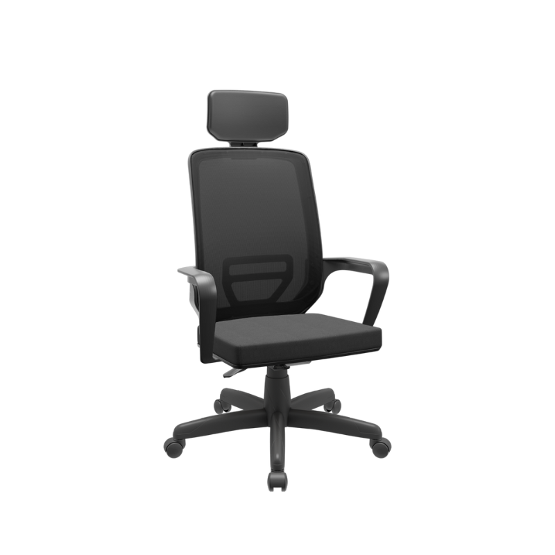Cadeira Presidente Adrix Relax Com Apoio De Cabeça, Braços Fixos E Base Standard – Plaxmetal