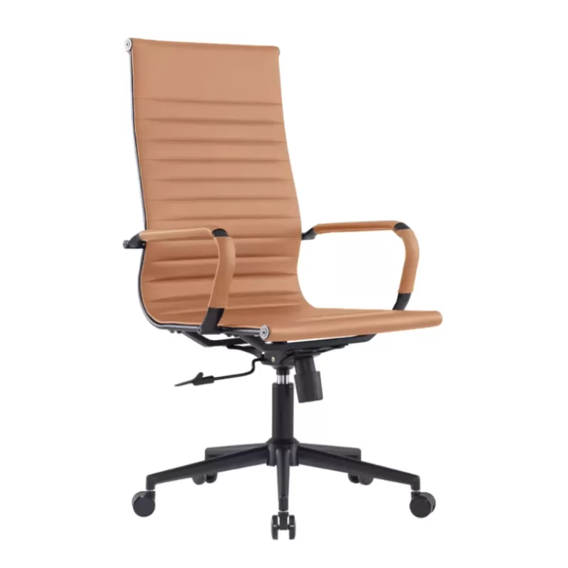 Cadeira Presidente Manhattan Black Em Couro Ecológico PU Com Sistema Relax E Base Black – Fratini