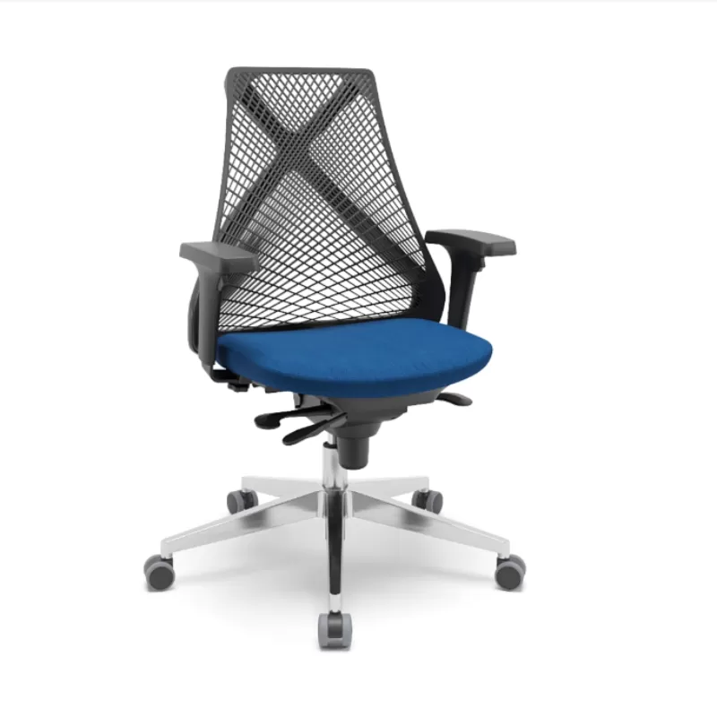 Poltrona Presidente Bix X+ Ergonômica NR17 Com Encosto Em Elastômero E Apoio Lombar Integrado – Plaxmetal