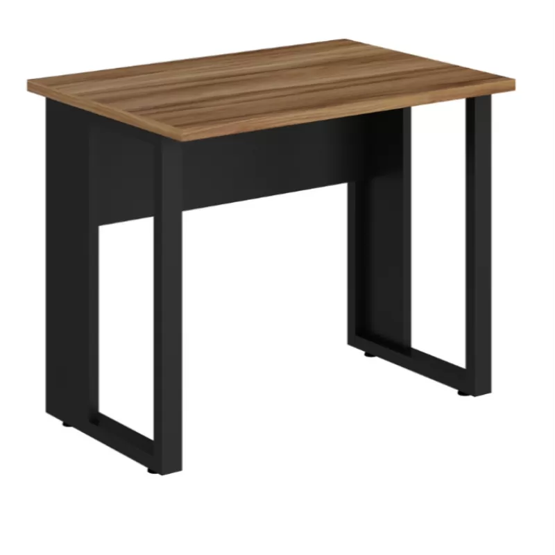Mesa Retangular Express 1,20 X 0,60 X 0,74 M Pé Quadro – Nogal / Preto – 40 Mm – Gebb Work