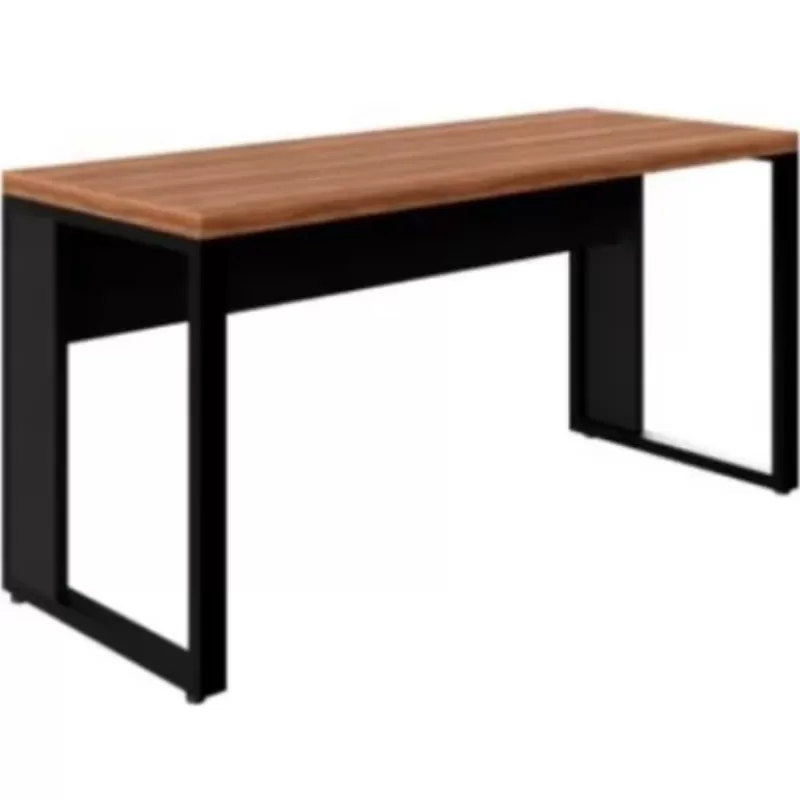 Mesa Retangular Express 1,50 X 0,60 X 0,74 M Pé Quadro – Nogal / Preto – 40 Mm – Gebb Work