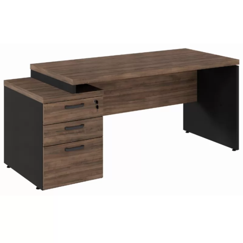 Mesa Diretor Express 1,50 X 0,70 M Com Gaveteiro Pedestal 2 Gavetas + 1 Pasta Suspensa – 40 Mm – Gebb Work