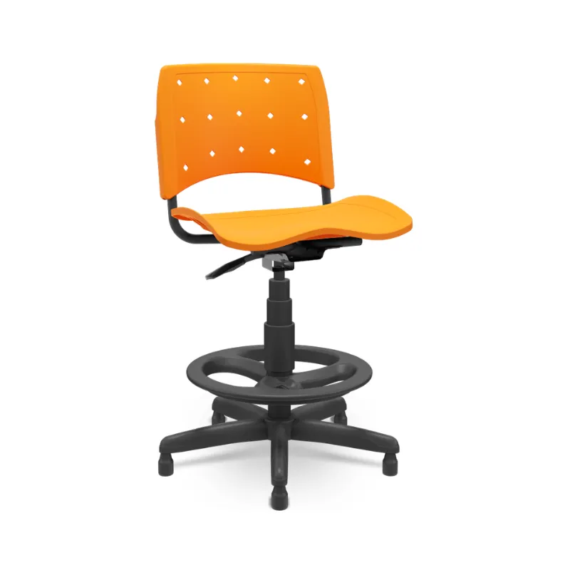 Cadeira Ergoplax Caixa Laranja Com Apoio Para Os Pés E Sem Braços – Plaxmetal