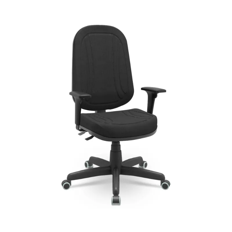 Cadeira Premium Presidente Preta Com Backplax E Braços Reguláveis – Plaxmetal