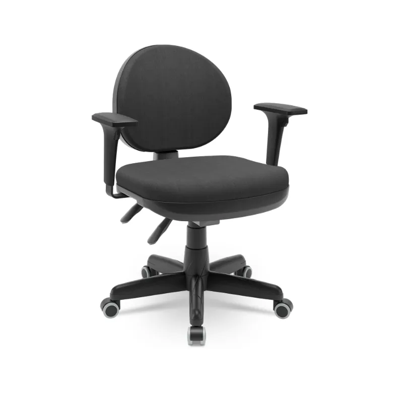 Cadeira Operativa Plus Executiva Preta Com Backplax M1 E Braços Reguláveis – Plaxmetal