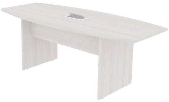 Mesa De Reunião Semi-Oval Bipartida Prima Clean 3,00 X 1,20 X 0,74 M Com Caixa De Tomada – 25 Mm – Marzo